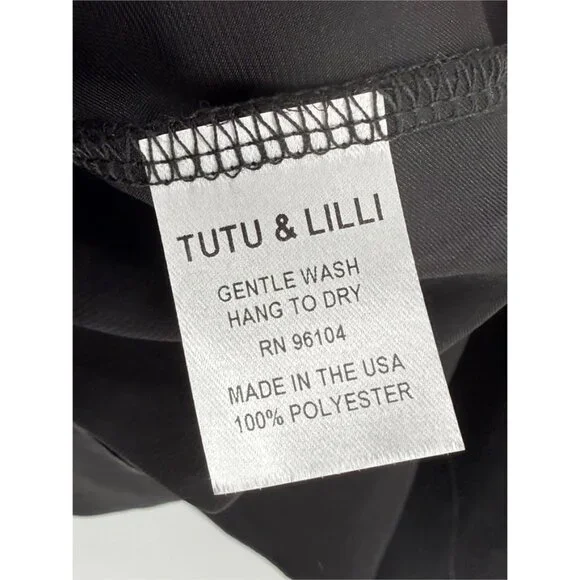TUTU&LILLI The Kiki - Black Top Blouse Satin L - Picture 5 of 6